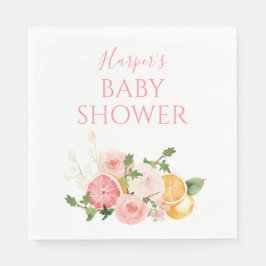 Citrus Blommigt Fruit Baby Shower Pappersservett