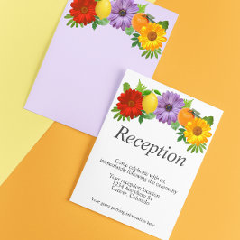 Citrus Blommigt Garden bröllopsmottagning Tilläggskort