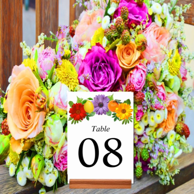 Citrus Blommigt Garden Wedding Bordsnummer (Skapare uppladdad)