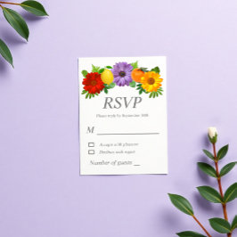 Citrus Blommigt Garden Wedding OSA Kort