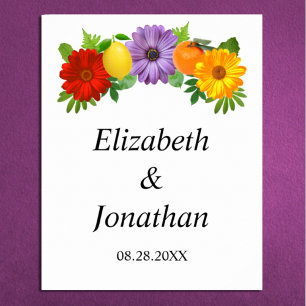 Citrus Blommigt Garden Wedding Poster