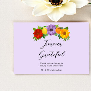 Citrus Blommigt Garden Wedding Tack Kort