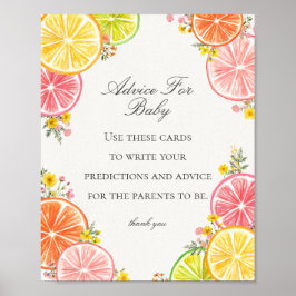 Citrus Blommigt Little Cutie Advice for Baby Game Poster