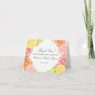 Citrus Blommigt Little Cutie Baby Shower Tack Kort