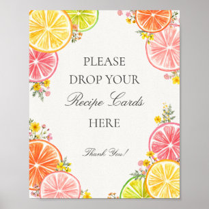 Citrus Blommigt Main Squeeze a Recept Sign Poster
