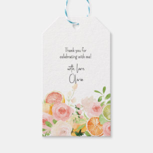 Citrus Blommigt Möhippa Shower favors Presentetikett