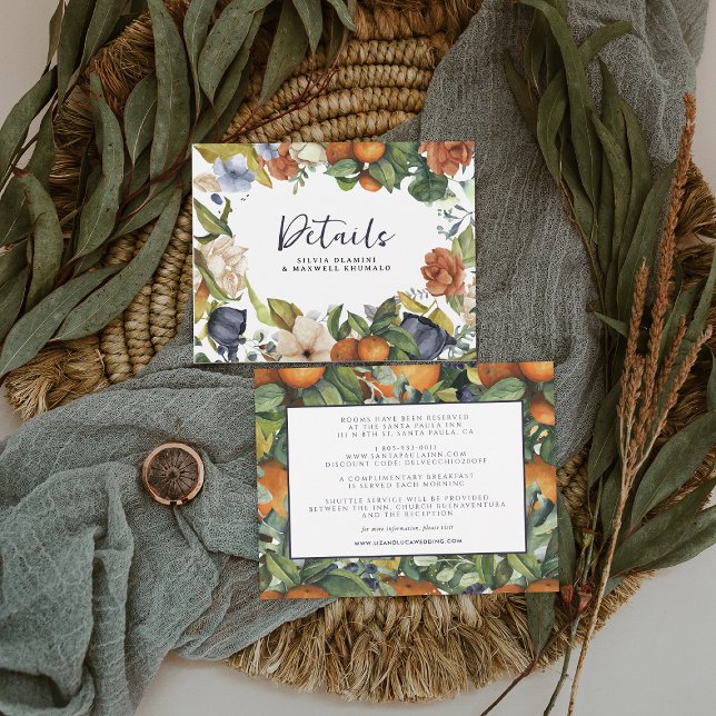 Citrus Blommigt | Uppgifter om botaniskt Bröllop g Tilläggskort (Skapare uppladdad)