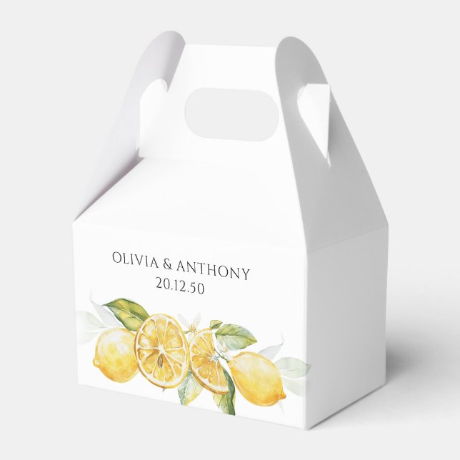 Citrus Blommigt Wedor Favor Box Presentaskar (Framsidan Sidan)