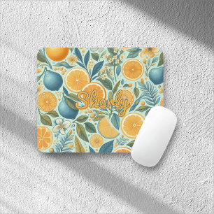 Citrus Blommönster Vibrant Botanical Summer Musmatta