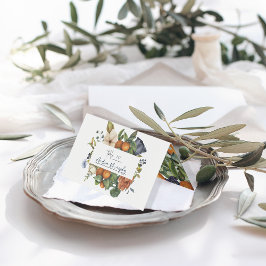Citrus Blommor | Botanisk Bröllopsplatskort Visitkort