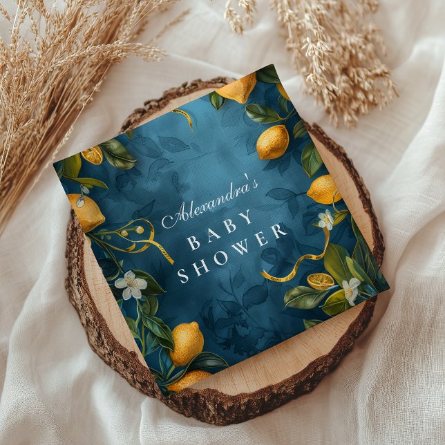 Citrus Blossom Blue Baby Shower Pappersservett (Skapare uppladdad)