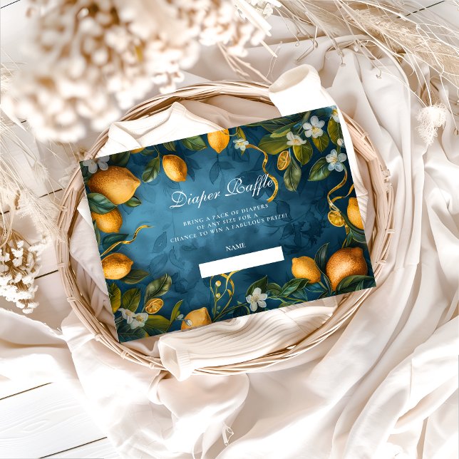Citrus Blossom Blue Diapper Raffle Tilläggskort (Skapare uppladdad)