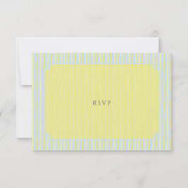 Citrus Blue Pastel Watercolor Wedding RSVP Card OSA Kort