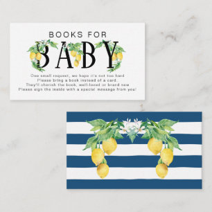 Citrus Blue White Bokar i Lemon Blommigt i Baby Tilläggskort