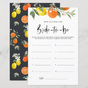 Citrus Botanical How Old was the Bride Shower Game