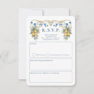 Citrus Botanisk Bröllops-RSVP-Kort OSA Kort