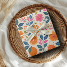 Citrus Botaniskt Blommigt Inpackningspapper