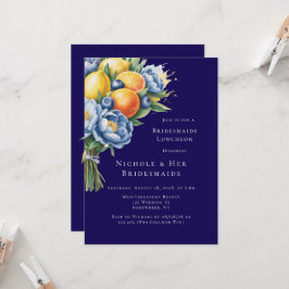 Citrus Bouquet Bridesmaids Luncheon Medelhavet Inbjudningar