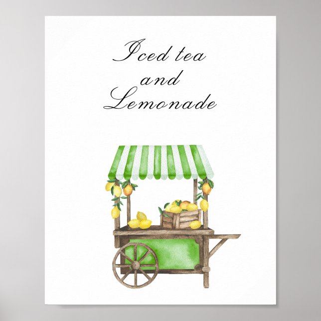 Citrus bridal shower - Iced Tea & Lemonade Poster (Framsidan)