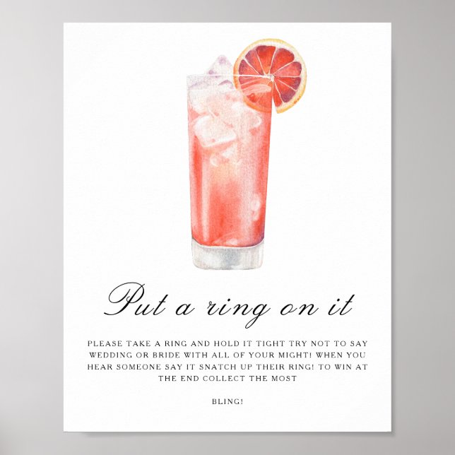 Citrus bridal shower - Put a ring on it game Poster (Framsidan)