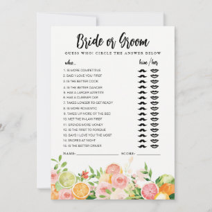 Citrus Bride eller Groom-vilt, helt redigerbart ko Inbjudningar