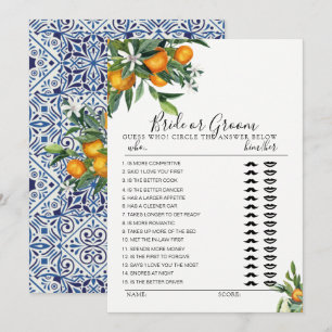 Citrus Bride eller Groom-vilt, helt redigerbart ko Inbjudningar