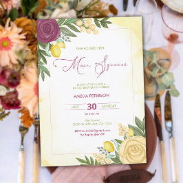 Citrus Bright Lemon-Möhippan för huvudmakrill Inbjudningar