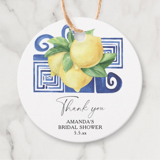 Citrus - Bröllop Tack Gåvor Etiketter (Framsida)