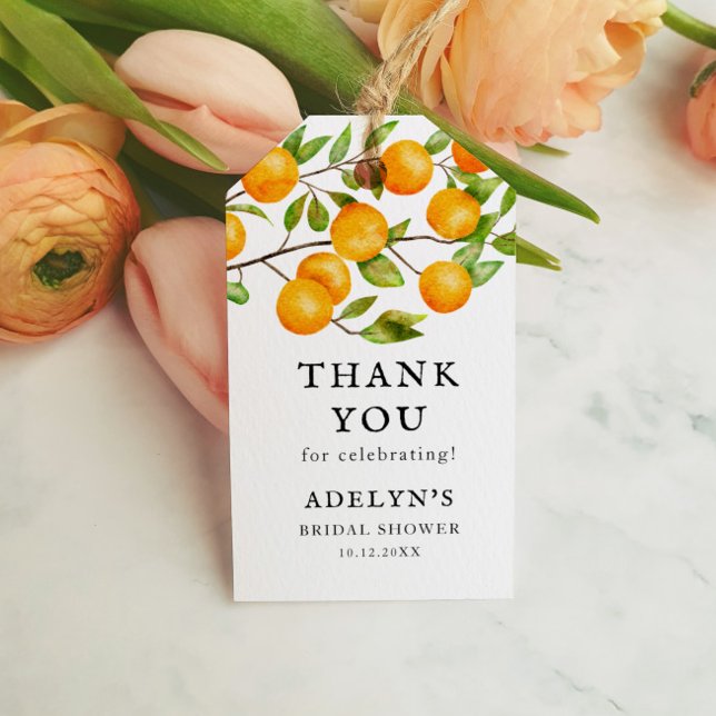 Citrus bröllopsdusch apelsin frukt gunst presentetikett (Skapare uppladdad)