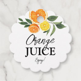 Citrus Bröllopsdusch Mimosa Bar Saftetiketter Gåvor Etiketter