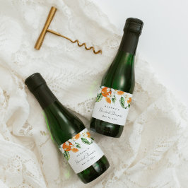 Citrus Bröllopsdusch Mini Mousserande Vin Etikett