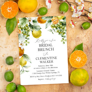 Citrus bröllopsfest brunch inbjudningar