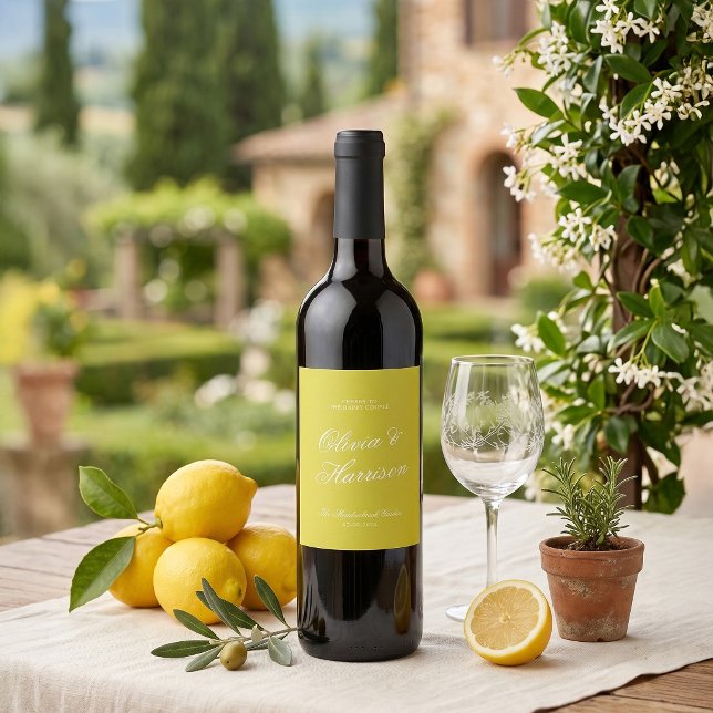 Citrus bröllopsvinetikett anpassad flasketikett vinflaska etikett (Skapare uppladdad)