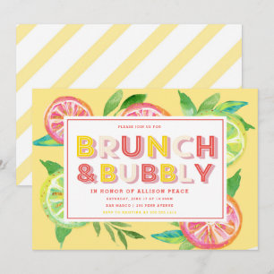 Citrus Brunch- och Bubly Shower-inbjudan Inbjudningar