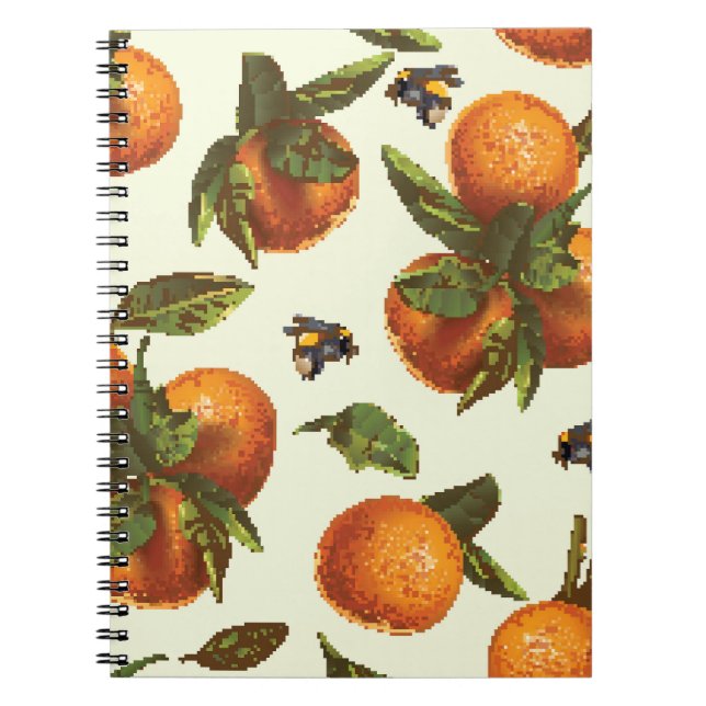 Citrus & Bumblebee: Vintage Sömlös Anteckningsbok (Framsidan)