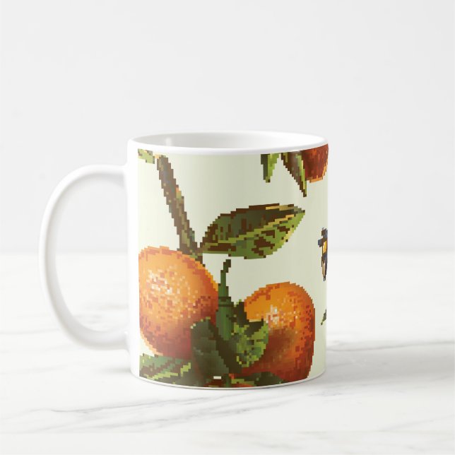 Citrus & Bumblebee: Vintage Sömlös Kaffemugg (Vänster)