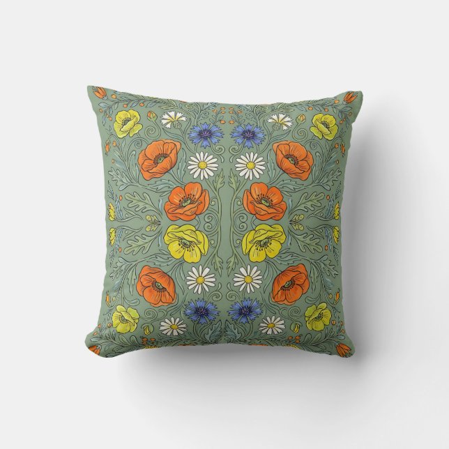 Citrus Burst Blommig Kudd Kudde (Framsida)