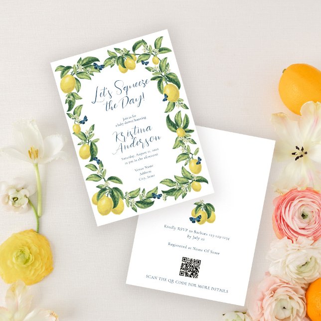 Citrus Butterfly Baby Shower-inbjudan Inbjudningar (Skapare uppladdad)