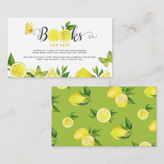 Citrus Butterfly-Bokar för babyskor för Baby Tilläggskort (Fram/baksida)