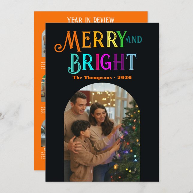 Citrus Cheer "Year in Review" Foton jul Julkort (Fram/baksida)