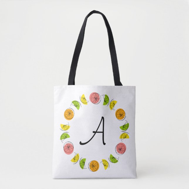 Citrus Circle Monogram tvåsidigt över hela linjen Tygkasse (Framsida)