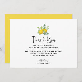 Citrus Citron Baby Shower Tacksamhetskort Tack Kort