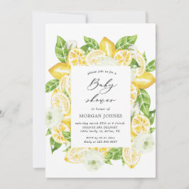 Citrus citron bouquet babyduschinbjudan