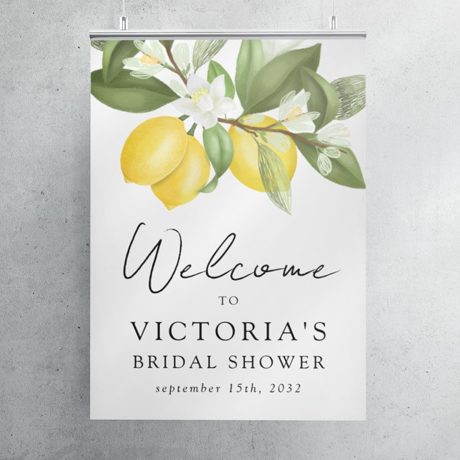 Citrus Citron Bröllopsfest För Bruden Välkomstskyl Poster (Skapare uppladdad)