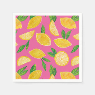 Citrus Citron Frukt rosa mönster Pappersservett