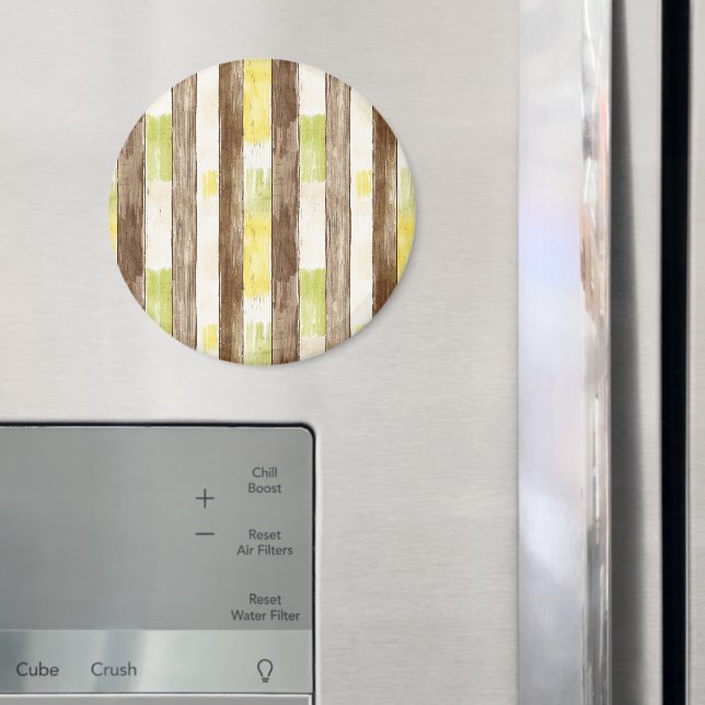 Citrus Citron Gul Lime Falska Trä Ränder   Magnet (In Situ (Fridge))