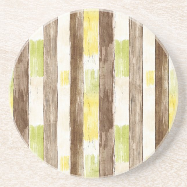 Citrus Citron Gul Lime Falska Trä Ränder   Underlägg (Framsidan)