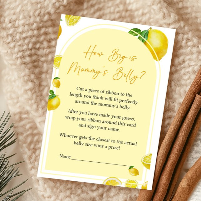 Citrus Citron Hur Stor Är Mammans Mage Spel (Sweet Little One Citrus Baby Shower How Big Is Mommy's Belly Game)