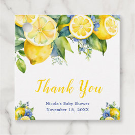 Citrus Citron Medelhavet Baby Shower Gåvor Etiketter