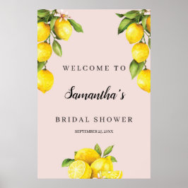 Citrus citron sommar bröllopsdusch välkomstskylt poster